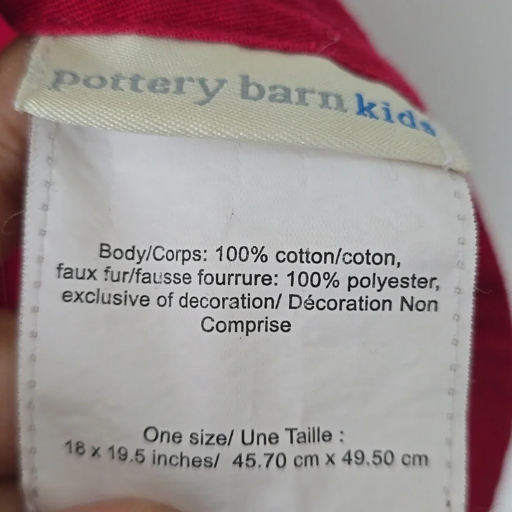 Pottery Barn Kids Santa Red and White Apron Kids One Size